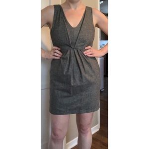 Classic sleeveless Tweed grey wool mini dress 10